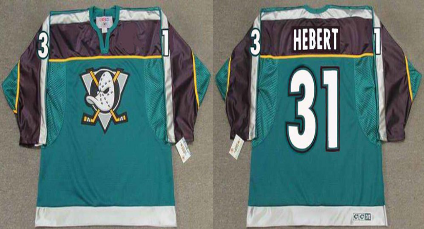 2019 Men Anaheim Ducks #31 Hebert green CCM NHL jerseys